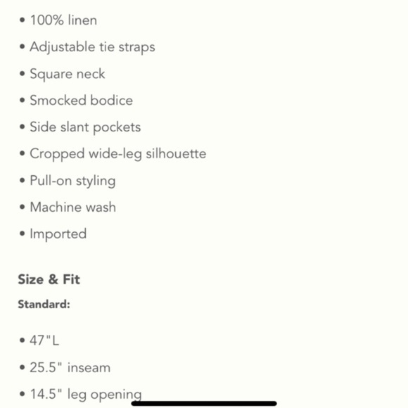 NWOT Anthropologie DRA Sierra Smocked Linen Boho jumpsuit - Picture 7 of 7